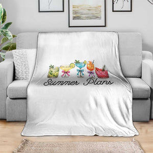 Funny Summer Plans Throw Blanket Refreshing Tropical Cocktail Lover Gift TS12 Print Your Wear