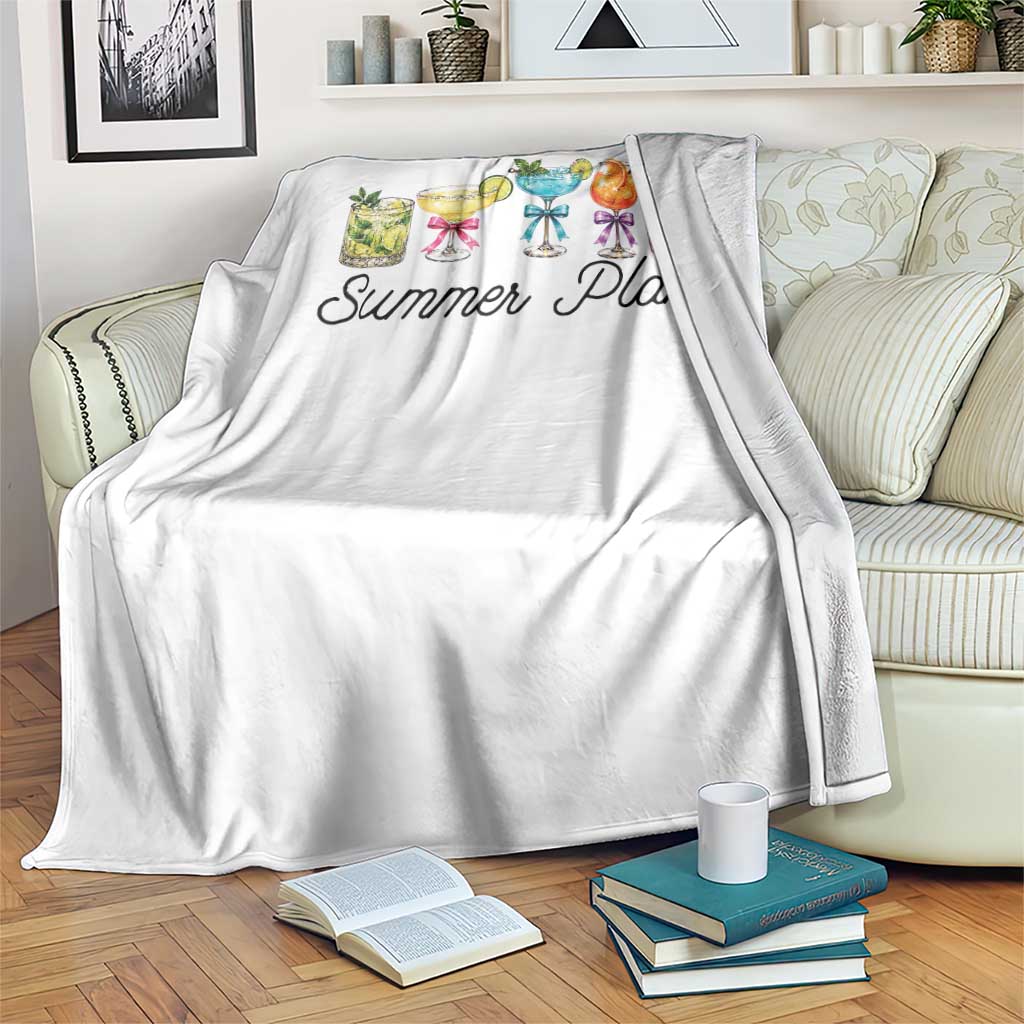 Funny Summer Plans Throw Blanket Refreshing Tropical Cocktail Lover Gift TS12 Print Your Wear