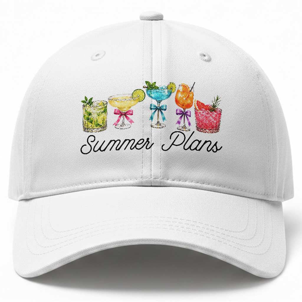 Funny Summer Plans Baseball Cap Refreshing Tropical Cocktail Lover Gift TS12 Print Your Wear