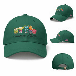 Funny Summer Plans Baseball Cap Refreshing Tropical Cocktail Lover Gift TS12 Baseball Cap Universal Fit Irish Green Print Your Wear
