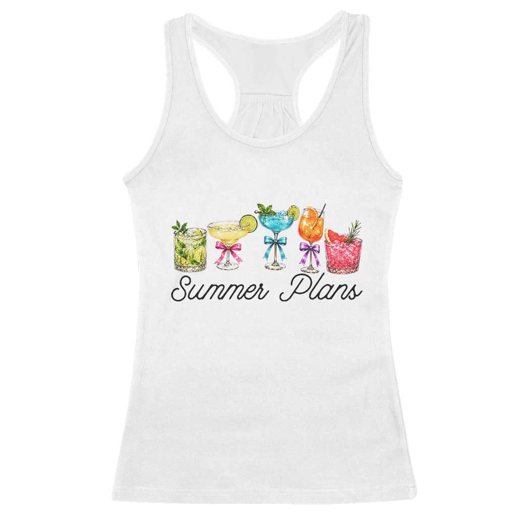 Funny Summer Plans Racerback Tank Top Refreshing Tropical Cocktail Lover Gift TS12 White Print Your Wear