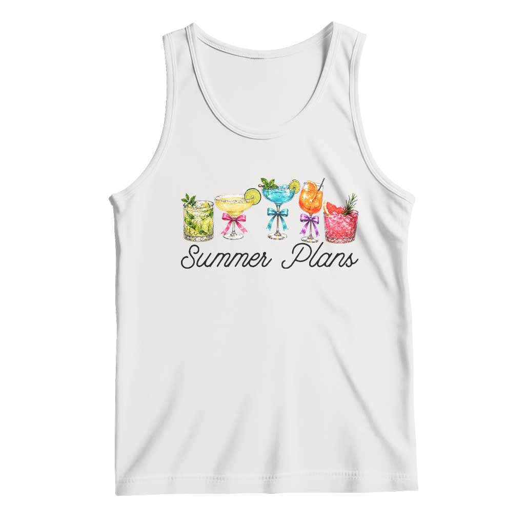 Funny Summer Plans Tank Top Refreshing Tropical Cocktail Lover Gift TS12 White Print Your Wear