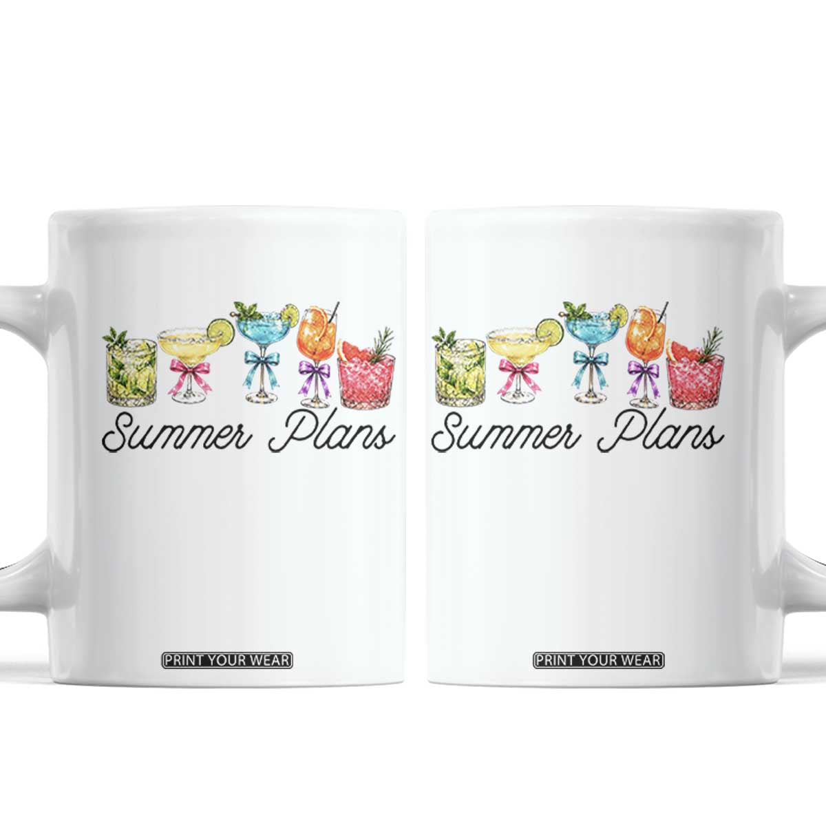 Funny Summer Plans Coffee Mug Refreshing Tropical Cocktail Lover Gift TS12 White Print Your Wear