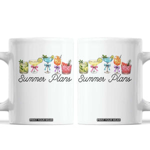 Funny Summer Plans Coffee Mug Refreshing Tropical Cocktail Lover Gift TS12 White Print Your Wear