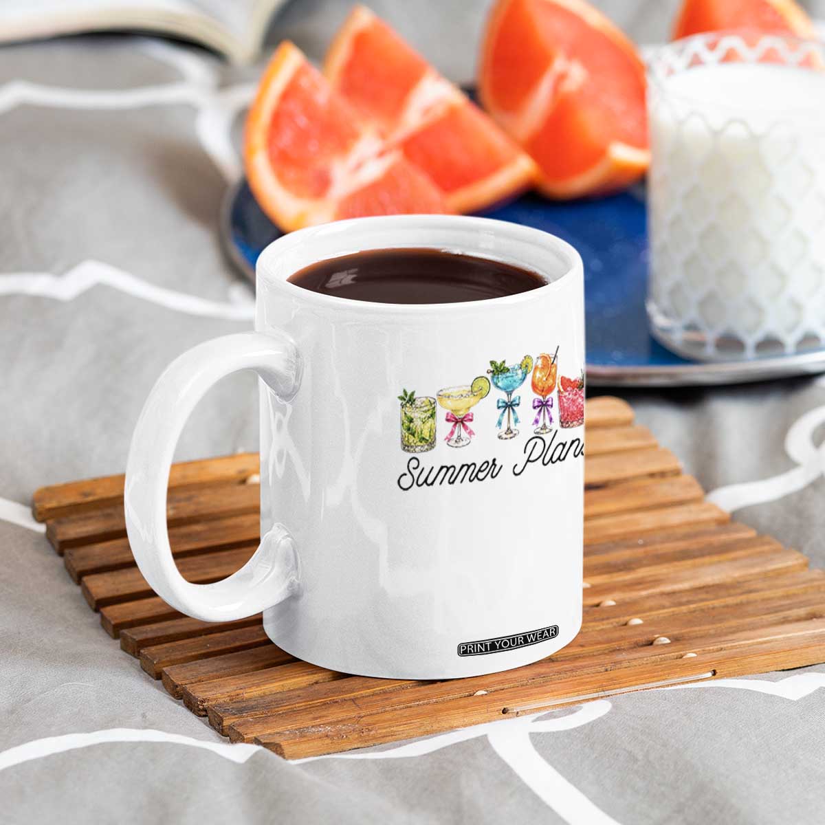 Funny Summer Plans Coffee Mug Refreshing Tropical Cocktail Lover Gift TS12 Print Your Wear