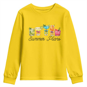 Funny Summer Plans Youth Sweatshirt Refreshing Tropical Cocktail Lover Gift TS12 Daisy Print Your Wear