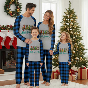 Hello Summer Parrots Plaid Pajama Set Tropical Beach Vacation Graphic TS12 Blue Plaid Print Your Wear