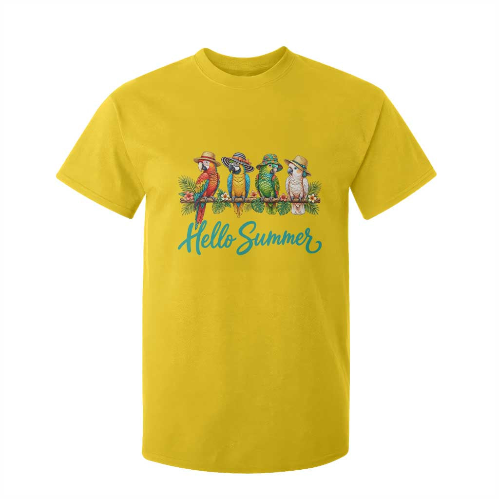 Hello Summer Parrots T Shirt For Kid Tropical Beach Vacation Graphic TS12 Daisy Print Your Wear