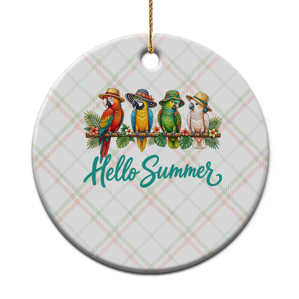 Hello Summer Parrots Ceramic Ornament Tropical Beach Vacation Graphic TS12 1pc Christmas Plaid Print Your Wear