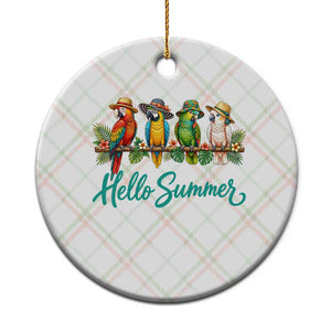 Hello Summer Parrots Ceramic Ornament Tropical Beach Vacation Graphic TS12 1pc Christmas Plaid Print Your Wear