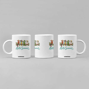 Hello Summer Parrots Coffee Mug Tropical Beach Vacation Graphic TS12 Print Your Wear