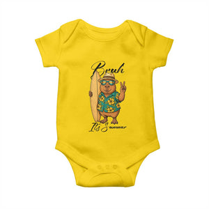 Bruh Its Summer Baby Onesie Funny Capybara Surfer Beach Vacation Gift TS12 Daisy Print Your Wear