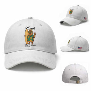Bruh Its Summer Baseball Cap Funny Capybara Surfer Beach Vacation Gift TS12 Baseball Cap Universal Fit White Print Your Wear