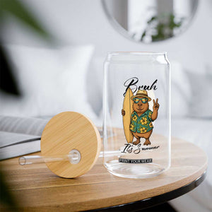 Bruh Its Summer Glass Can Funny Capybara Surfer Beach Vacation Gift TS12 Print Your Wear