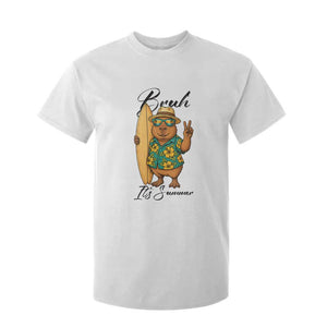 Bruh Its Summer T Shirt For Kid Funny Capybara Surfer Beach Vacation Gift TS12 White Print Your Wear