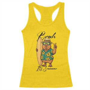 Bruh Its Summer Racerback Tank Top Funny Capybara Surfer Beach Vacation Gift TS12 Daisy Print Your Wear