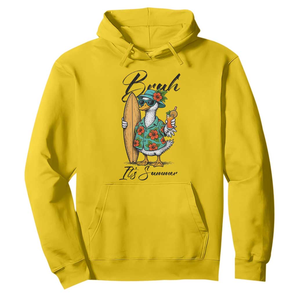 Bruh Its Summer Hoodie Funny Hawaiian Goose Surfer Graphic TS12 Daisy Print Your Wear