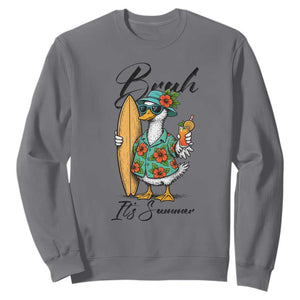 Bruh Its Summer Sweatshirt Funny Hawaiian Goose Surfer Graphic TS12 Charcoal Print Your Wear