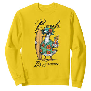 Bruh Its Summer Sweatshirt Funny Hawaiian Goose Surfer Graphic TS12 Daisy Print Your Wear