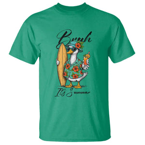 Bruh Its Summer T Shirt Funny Hawaiian Goose Surfer Graphic TS12 Irish Green Print Your Wear