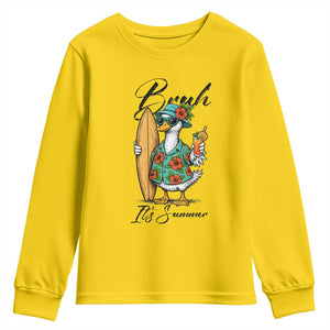 Bruh Its Summer Youth Sweatshirt Funny Hawaiian Goose Surfer Graphic TS12 Daisy Print Your Wear