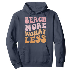 Beach More Worry Less Hoodie Boho Summer Vacation TS12 Navy Print Your Wear