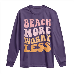 Beach More Worry Less Long Sleeve Shirt Boho Summer Vacation TS12 Purple Print Your Wear