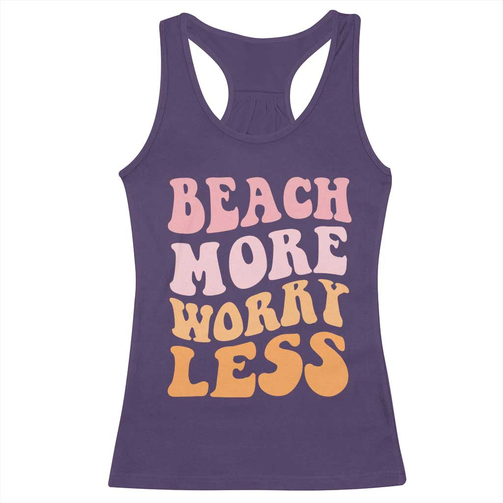 Beach More Worry Less Racerback Tank Top Boho Summer Vacation TS12 Purple Print Your Wear
