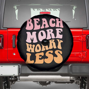 Beach More Worry Less Spare Tire Cover Boho Summer Vacation TS12 Black Print Your Wear