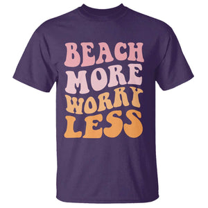 Beach More Worry Less T Shirt Boho Summer Vacation TS12 Purple Print Your Wear