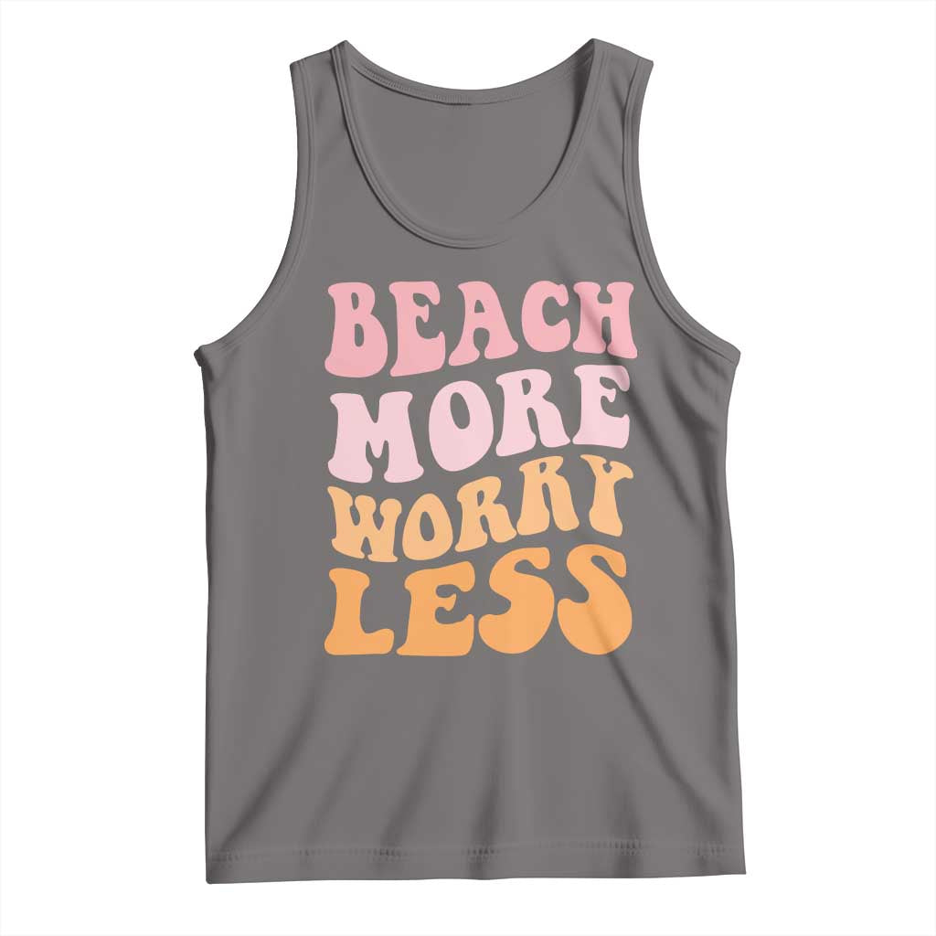 Beach More Worry Less Tank Top Boho Summer Vacation TS12 Deep Heather Print Your Wear