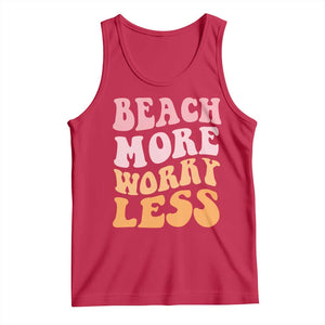 Beach More Worry Less Tank Top Boho Summer Vacation TS12 Red Print Your Wear