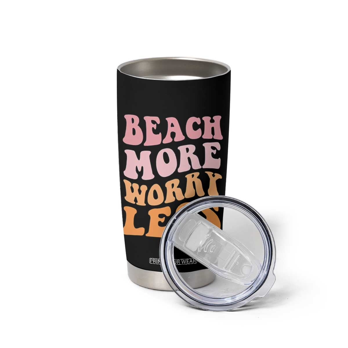 Beach More Worry Less Tumbler Cup Boho Summer Vacation TS12 Print Your Wear