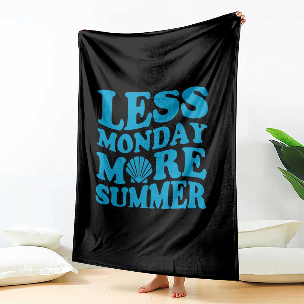 Less Monday More Summer Throw Blanket Retro Beach Seashell Graphic TS12 Print Your Wear