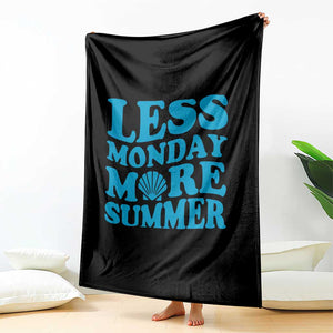 Less Monday More Summer Throw Blanket Retro Beach Seashell Graphic TS12 Print Your Wear
