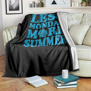 Less Monday More Summer Throw Blanket Retro Beach Seashell Graphic TS12 Print Your Wear
