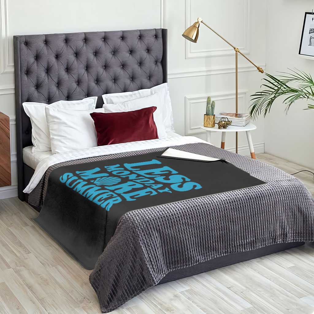 Less Monday More Summer Throw Blanket Retro Beach Seashell Graphic TS12 Print Your Wear