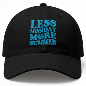 Less Monday More Summer Baseball Cap Retro Beach Seashell Graphic TS12 Print Your Wear