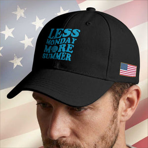 Less Monday More Summer Baseball Cap Retro Beach Seashell Graphic TS12 Print Your Wear
