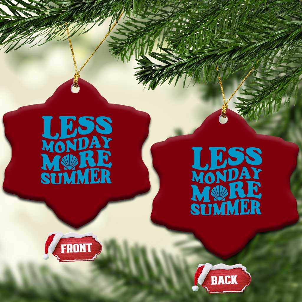 Less Monday More Summer Ceramic Ornament Retro Beach Seashell Graphic TS12 Print Your Wear