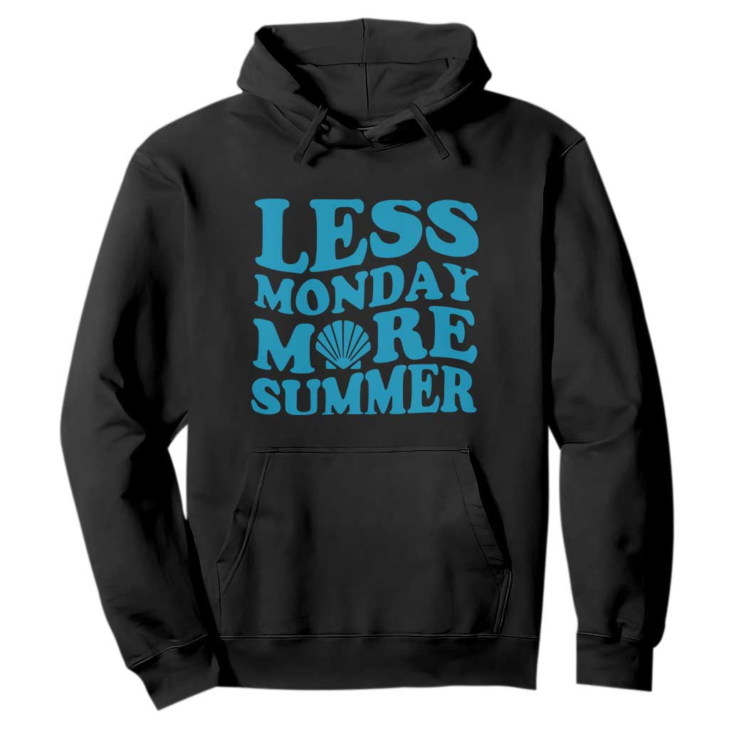Less Monday More Summer Hoodie Retro Beach Seashell Graphic TS12 Black Print Your Wear