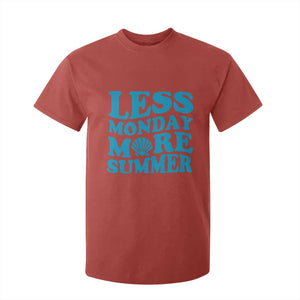 Less Monday More Summer T Shirt For Kid Retro Beach Seashell Graphic TS12 Red Print Your Wear