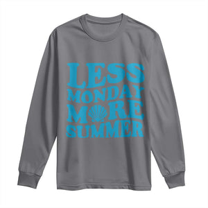 Less Monday More Summer Long Sleeve Shirt Retro Beach Seashell Graphic TS12 Charcoal Print Your Wear