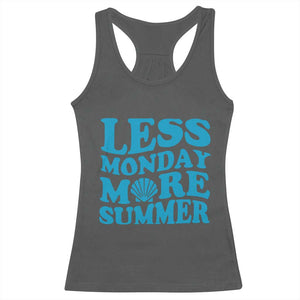 Less Monday More Summer Racerback Tank Top Retro Beach Seashell Graphic TS12 Dark Heather Print Your Wear