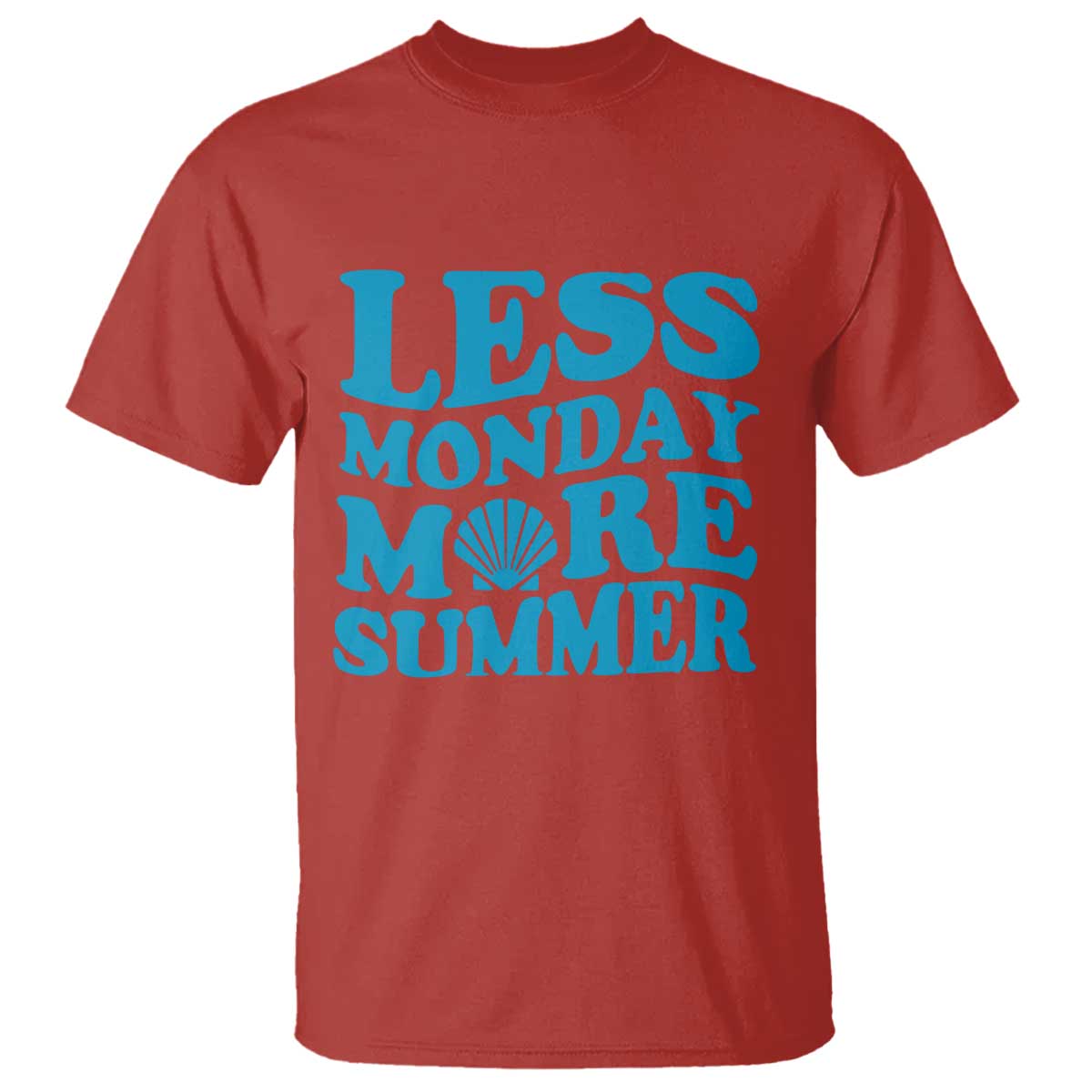 Less Monday More Summer T Shirt Retro Beach Seashell Graphic TS12 Red Print Your Wear