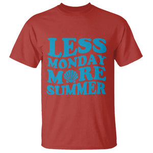 Less Monday More Summer T Shirt Retro Beach Seashell Graphic TS12 Red Print Your Wear