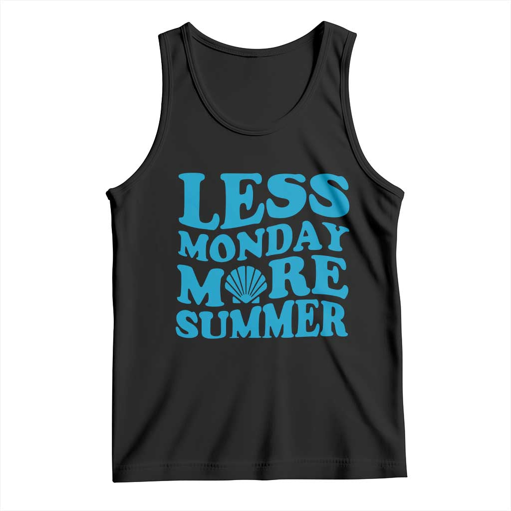 Less Monday More Summer Tank Top Retro Beach Seashell Graphic TS12 Black Print Your Wear