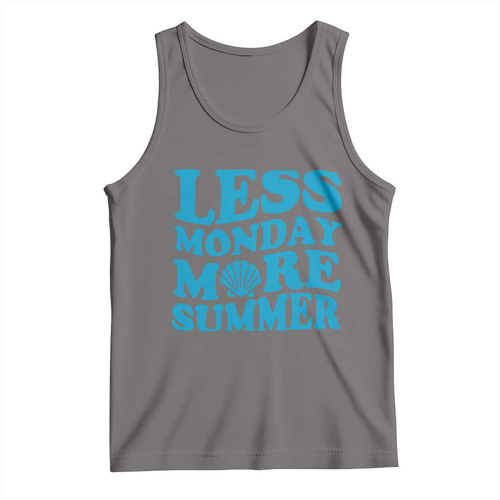 Less Monday More Summer Tank Top Retro Beach Seashell Graphic TS12 Deep Heather Print Your Wear