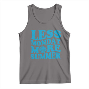 Less Monday More Summer Tank Top Retro Beach Seashell Graphic TS12 Deep Heather Print Your Wear