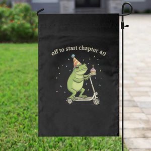 Off To Start Chapter 40 Garden Flag Funny Frog Scooter 40th Birthday Gift TS12 Print Your Wear